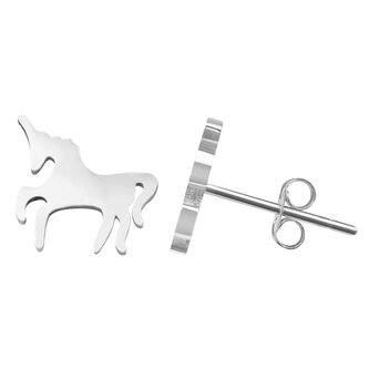 Designové ocelové náušnice Jednorožec Troli