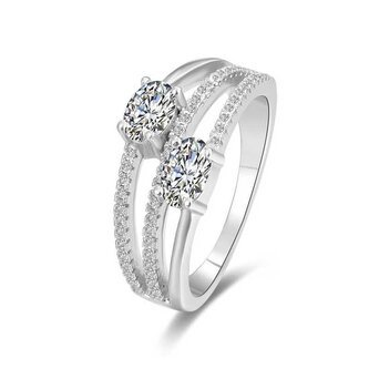 Stříbrný prsten se zirkony AGG332 Beneto / Obvod: 54 mm - 54 mm