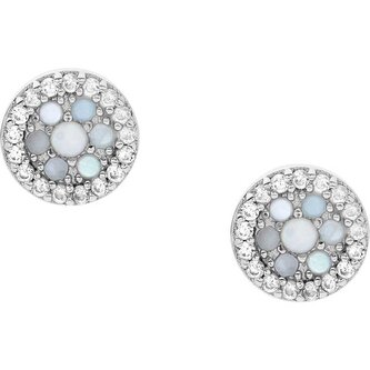 Stříbrné náušnice pecky Elliot JFS00518040 Fossil