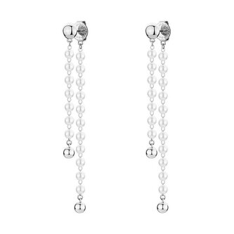 Dlouhé ocelové náušnice s perlami 2v1 Essential BNL101 Brosway