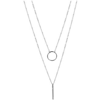 Dvojitý náhrdelník se stylovými přívěsky z oceli Troli