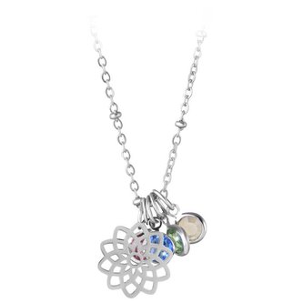 Ocelový náhrdelník s vyměnitelnými přívěsky (řetízek, 5x přívěsek) Troli