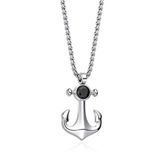 Ocelový pánský náhrdelník se zirkonem Kotva N1000502 Diverse