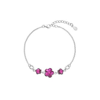 Stříbrný náramek s fuchsiovými krystaly Swarovski 33112.3 fuchsia Evolution Group