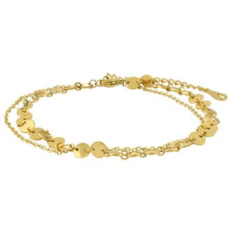 Penízkový řetízek na nohu z pozlacené oceli Troli