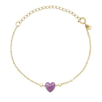 Půvabný pozlacený náramek s ametystovým srdíčkem Candy TJ3601 Breil