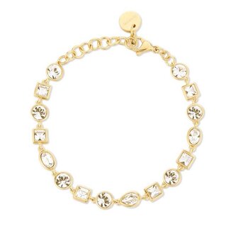 Luxusní pozlacený náramek s čirými krystaly Symphonia BYM169 Brosway