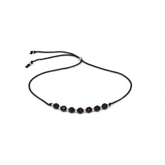 Šňůrkový náramek s korálky z onyxu HE32R3RG-BK Agato