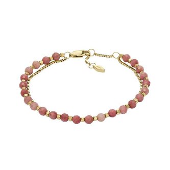 Překrásný pozlacený dvojitý náramek s korálky JF04682710 Fossil