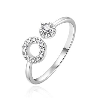 Oslnivý otevřený prsten ze stříbra AGT-R67W Agato / Obvod: 52 mm - 52 mm