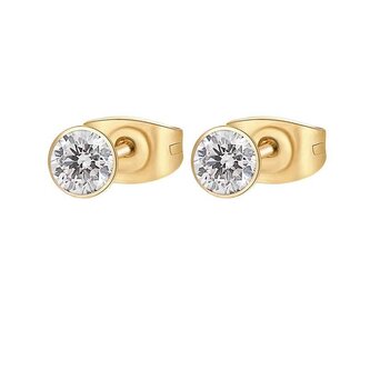 Třpytivé pozlacené náušnice z oceli Chakra BHKE049 Brosway