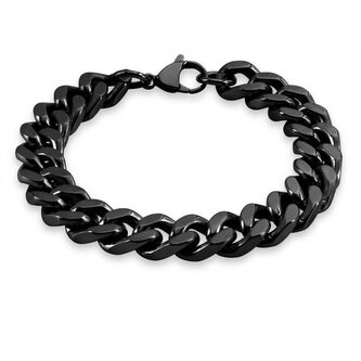 Masivní černý náramek Pancer Troli / Délka: 19 cm