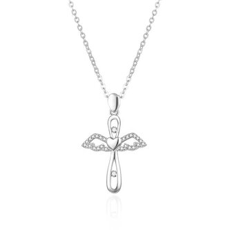 Stříbrný náhrdelník s přívěskem Anděl AGT-N017W (řetízek, přívěsek) Agato