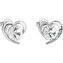 Stříbrné náušnice s krystaly Swarovski bílé srdce 31259.1 Evolution Group