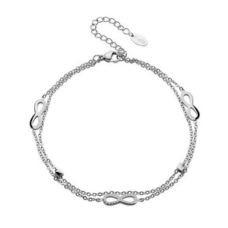 Dvojitý ocelový náramek Nekonečno 22148.E Crystalp
