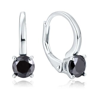 Elegantní stříbrné náušnice s černými zirkony AGUC2255 Beneto
