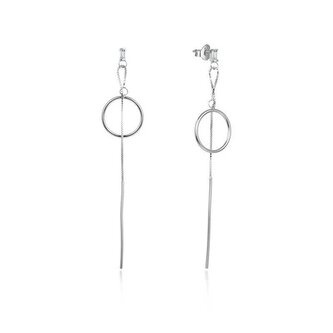 Dlouhé stříbrné náušnice se zirkony AGUP1981 Beneto