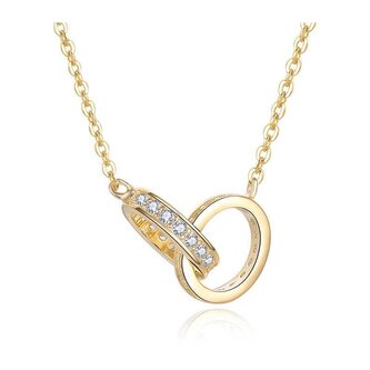 Pozlacený náhrdelník s propojenými kroužky AGS1229/47-GOLD Beneto