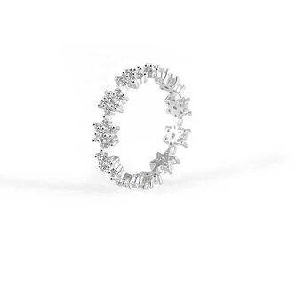 Něžný stříbrný prsten se zirkony AGG499 Beneto / Obvod: 50 mm - 50 mm