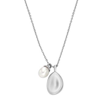 Půvabný ocelový náhrdelník s pravou perlou Agnethe SKJ1831040 Skagen