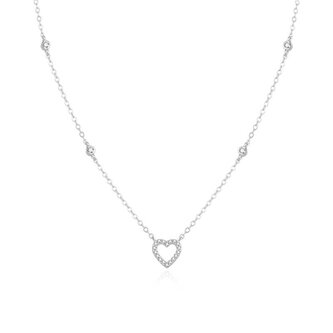 Něžný stříbrný náhrdelník se srdíčkem AGS1040/47 Beneto