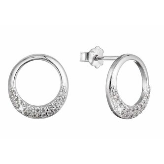 Minimalistické stříbrné náušnice se zirkony 11528.1 crystal Evolution Group