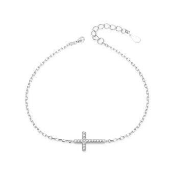 Slušivý stříbrný náramek Křížek AGB763/21 Agato