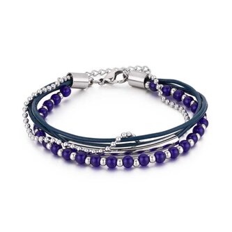 Modrý korálkový náramek VESB0521S-D Troli