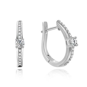 Kruhové stříbrné náušnice AGUC185 Beneto