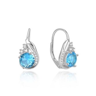 Nádherné stříbrné náušnice s modrými zirkony AGUC2681-L.BLUE Beneto