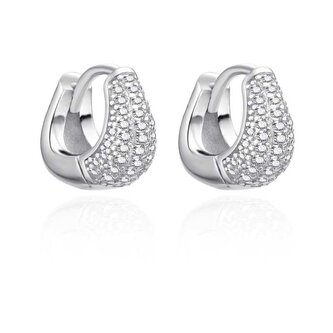 Módní stříbrné náušnice se zirkony AGT-E157KW Agato