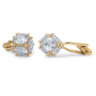 Třpytivé pozlacené manžetové knoflíčky Troli