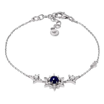 Blyštivý stříbrný náramek s kubickými zirkony EG3601040 Emporio Armani