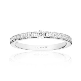 Slušivý stříbrný prsten s kubickými zirkony Ellera SJ-R22117-CZ-SS Sif Jakobs / Obvod: 58 mm - 58 mm