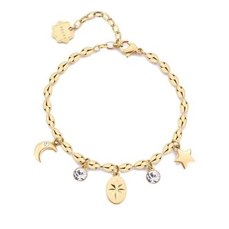 Krásný pozlacený náramek s přívěsky Chakra BHKB248 Brosway