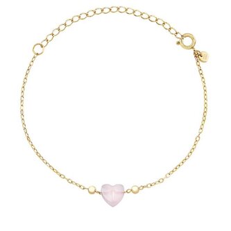 Půvabný pozlacený náramek s jadeitovým srdíčkem Candy TJ3602 Breil