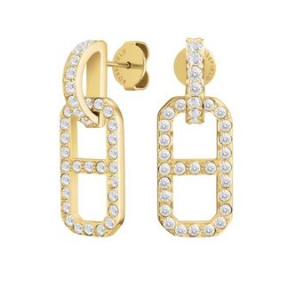 Moderní visací pozlacené náušnice Fine Octagon JEOPG-J1180 Rosefield