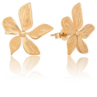 Krásné pozlacené náušnice z oceli Kytičky Troli