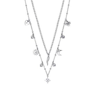 Nadčasový ocelový náhrdelník s přívěsky Chant BAH45 Brosway