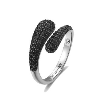 Otevřený stříbrný prsten Mystery Black Fancy FMB124 Brosway / Obvod: 52 mm - 52 mm