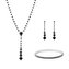 Třpytivá sada šperků s černými krystaly (náhrdelník, náramek, náušnice) Troli