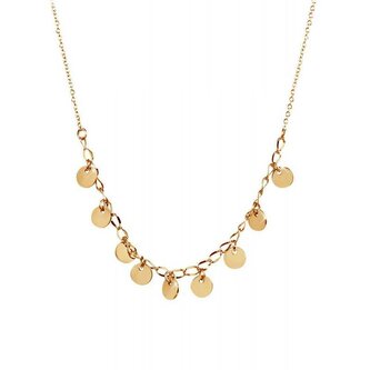 Penízkový náhrdelník z pozlacené oceli Gold Troli