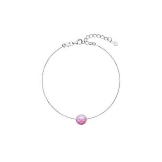 Něžný náramek s růžovým syntetickým opálem 13019.3 pink Evolution Group