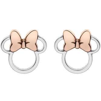 Slušivé stříbrné bicolor náušnice Minnie Mouse E901880TL Disney
