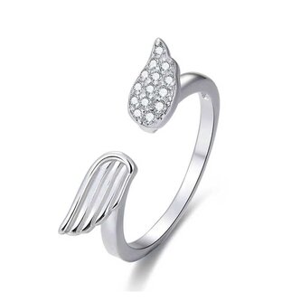 Stříbrný otevřený prsten se zirkony AGG336 Beneto / Obvod: 52 mm - 52 mm