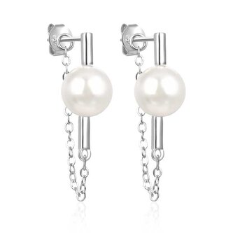 Stříbrné visací náušnice se sladkovodní perlou AGT-E042P-P Agato