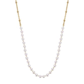Pozlacený náhrdelník se syntetickými perlami Essential BNL038 Brosway