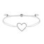 Šňůrkový náramek se srdíčkem bílá/ocelová Troli