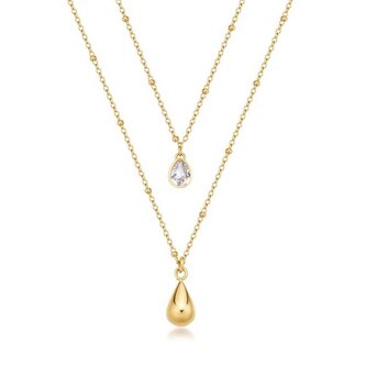 Dvojitý pozlacený náhrdelník Tear Drop Perfect BPC37 Brosway