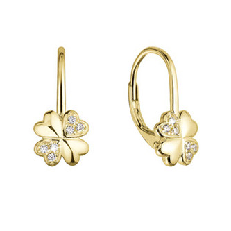 Pozlacené visací náušnice se čtyřlístky 11502.1/AU Evolution Group